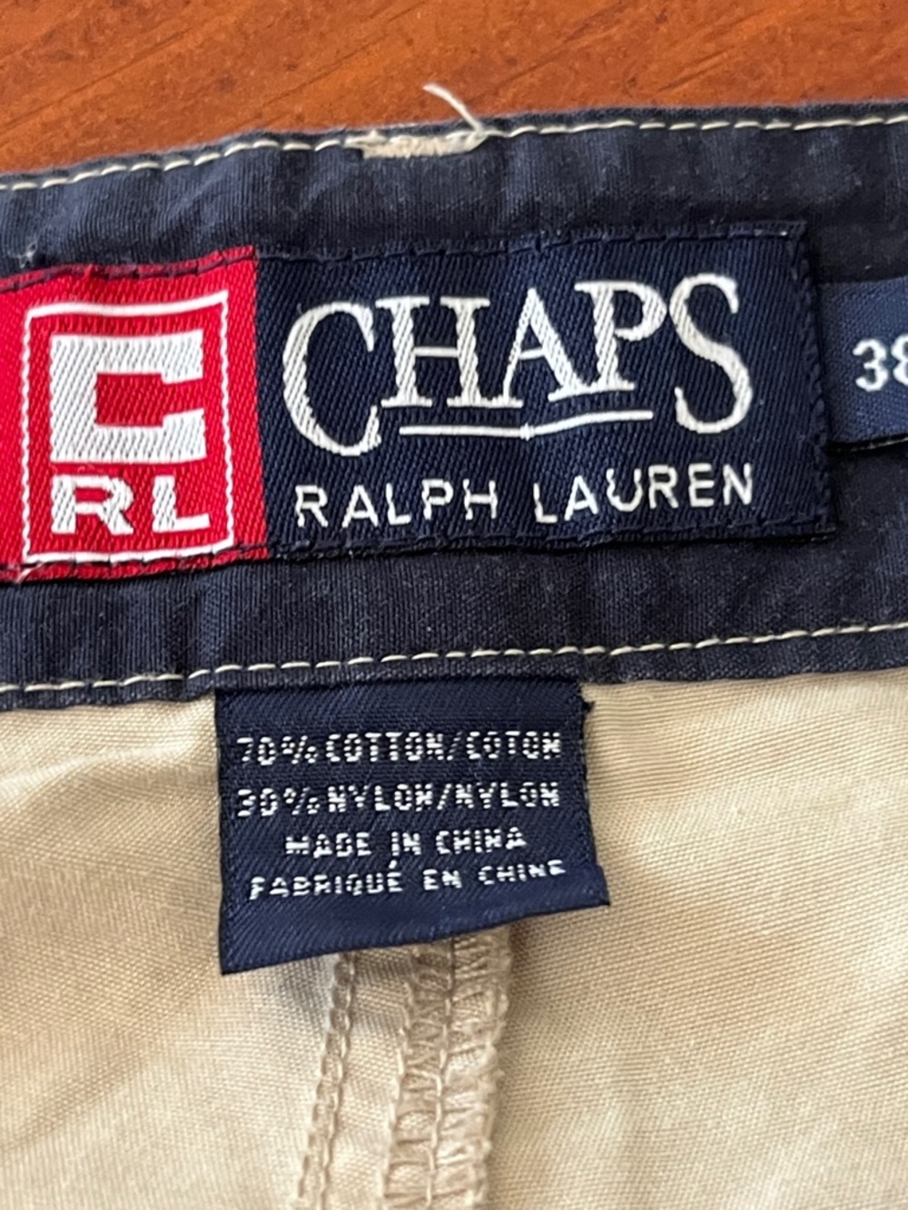 Vintage Chaps Ralph Lauren Convertible Cargo Pants 38 Khaki Zip Off Shorts - Picture 2 of 10